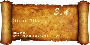 Simai Albert névjegykártya
